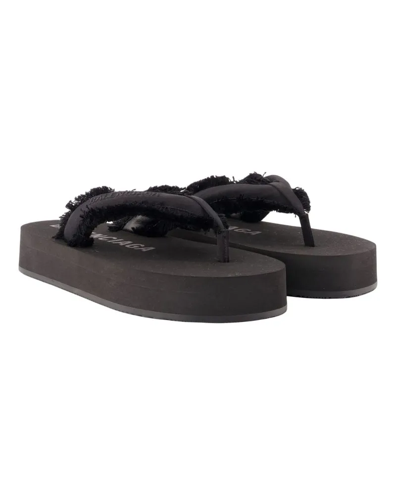 Balenciaga Women's Jet Lag Micro Sandals –  Satin Black Other Shoes - Flat-Shoes Black