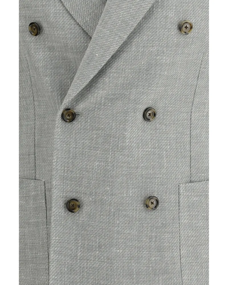 LARDINI Men's Blazer Roma Green Wool Blazers Jacket Gray