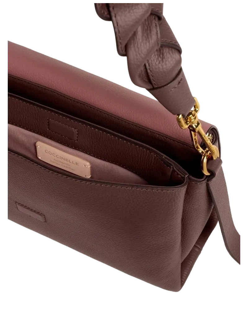 Coccinelle Women's Shoulder Bag Berry-Winter Rose Bovine Leather - Shoulder-Bags Berry/winter Brown