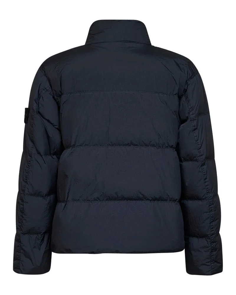Stone Island Men's Down Jacket Crinkle Reps Ny Blue Polyamide Padded Navy