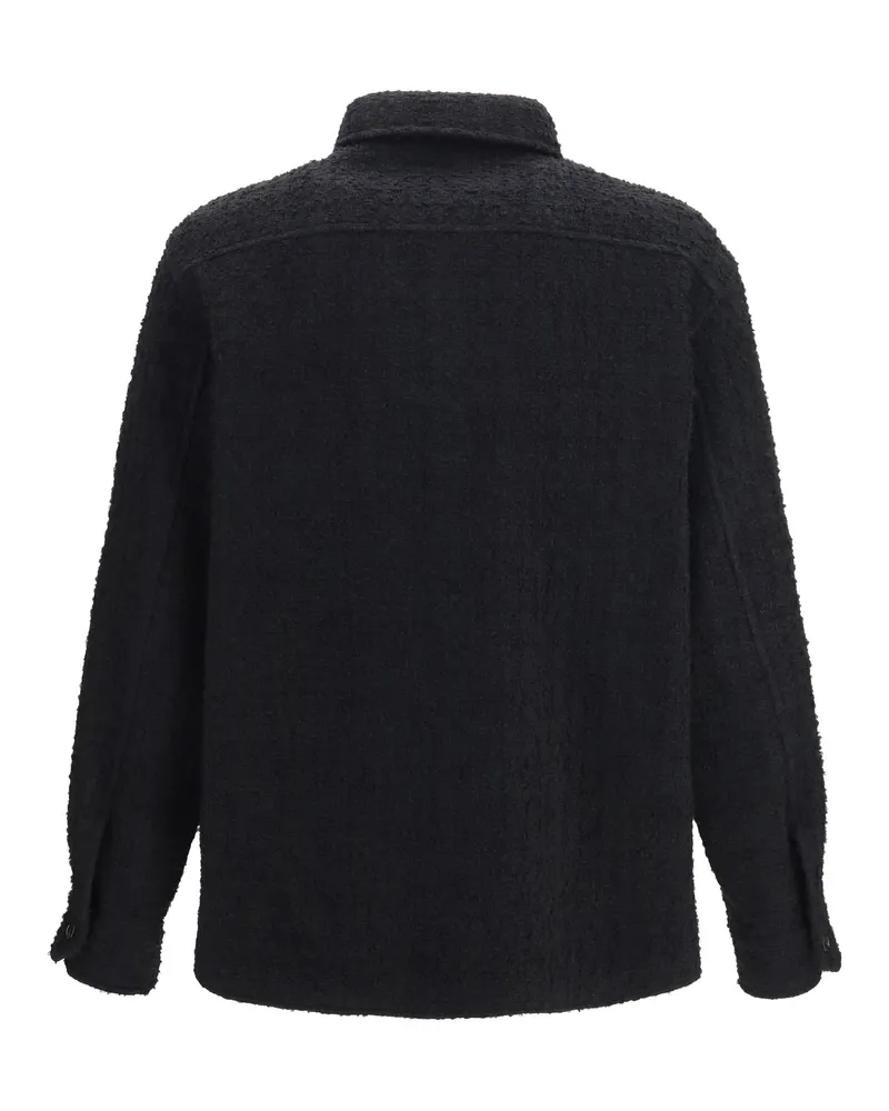 Valentino Garavani Men's Textured High-Neck Jacket Nero Black