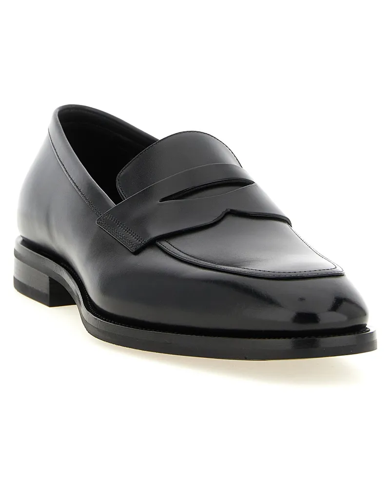 Santoni Loafer — Black Black