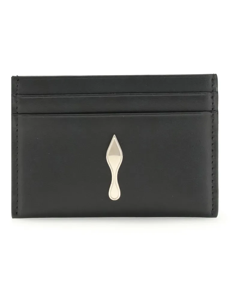 Christian Louboutin Women's Bettina Card Holder Black And Gold Black-Gold Calf Leather Bos Taurus Wallets & Purses Black/gold Black