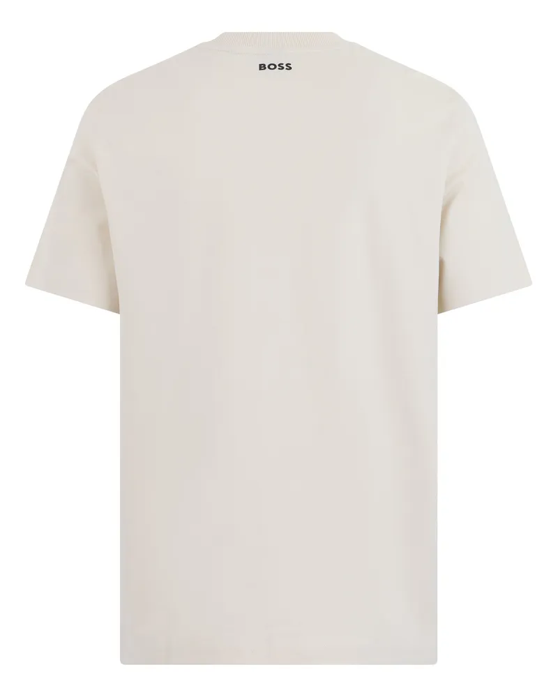 HUGO BOSS Men's Cotton Short-Sleeved T-Shirt Open White T-Shirts And Polos White