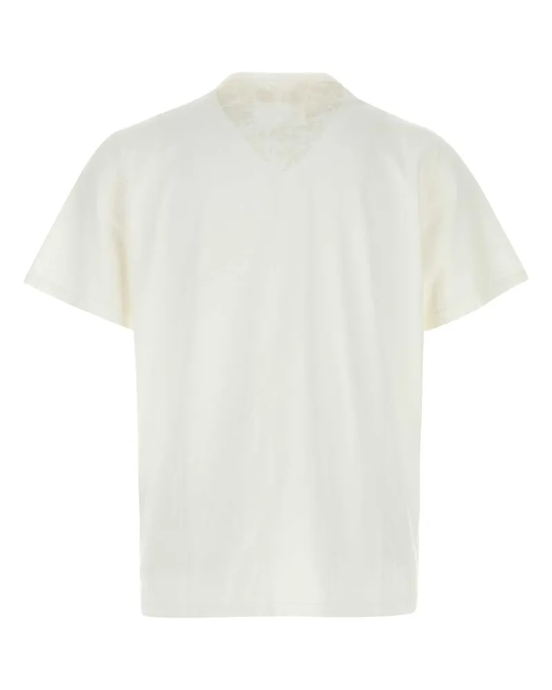 Maison Margiela Men's White Cotton T-Shirt Offwhite Exterior Exterior: T-shirts And Polos White