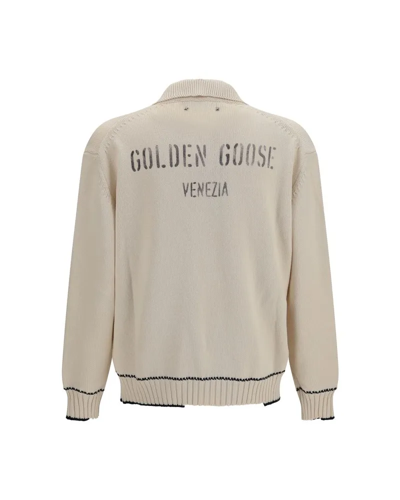 Golden Goose Knitted Cotton Polo — Beige Beige