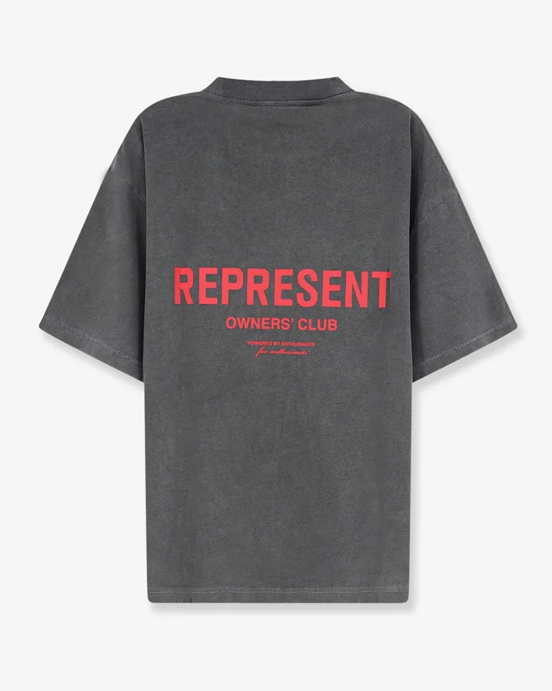 REPRESENT Men's T-Shirt Crew Neck Grey Cotton T-Shirts And Polos Gray