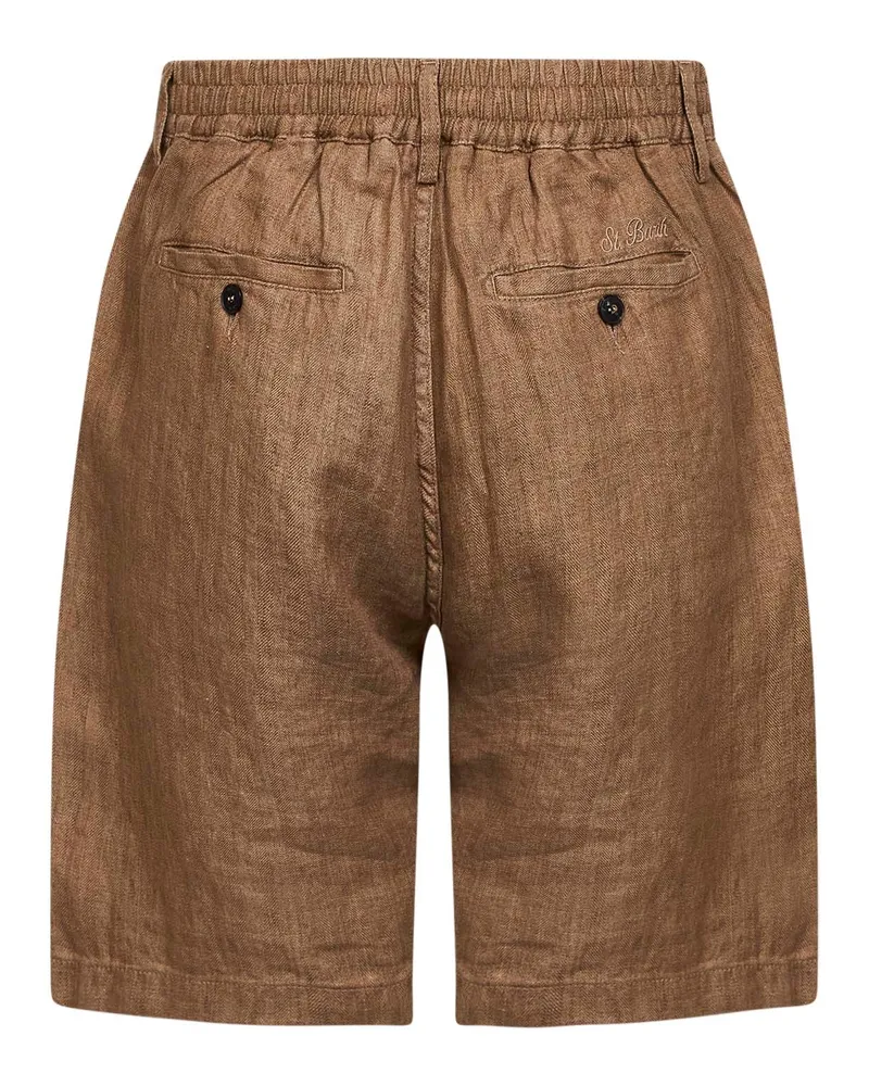MC2 Saint Barth Men Bermuda Shorts Sebastian Linen Brown Brown