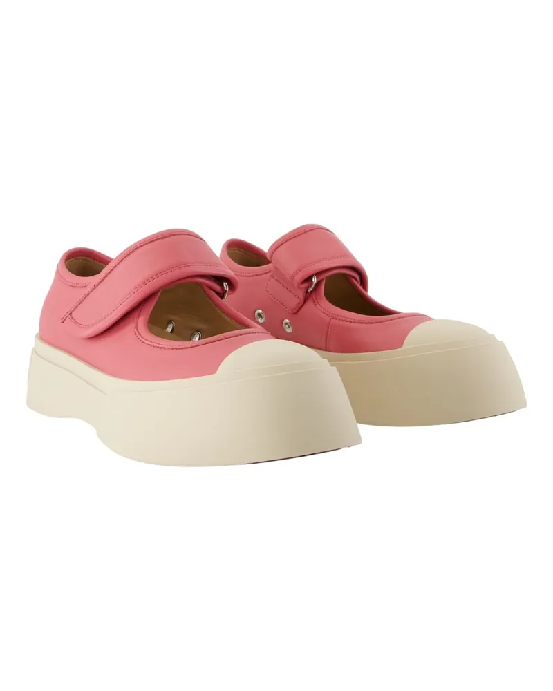 Marni Women's Mary Jane Ballerinas -  Leather Pink Calfskin Shoes Flat-Shoes Pink