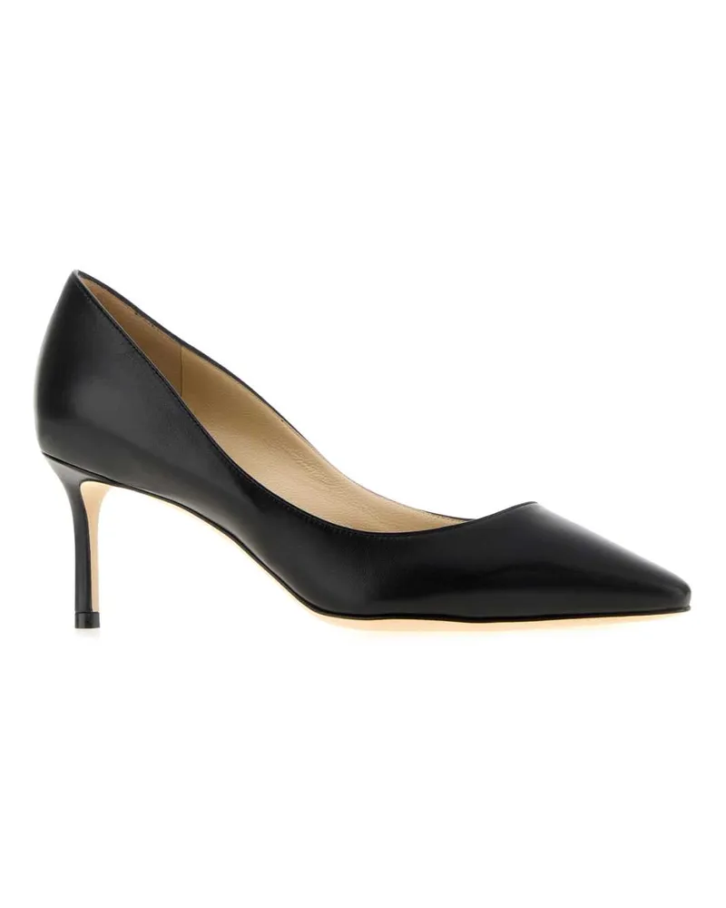 Jimmy Choo Women's Black Leather Romy 60 Pumps Scarpe Con Tacco High Heel Shoes Black