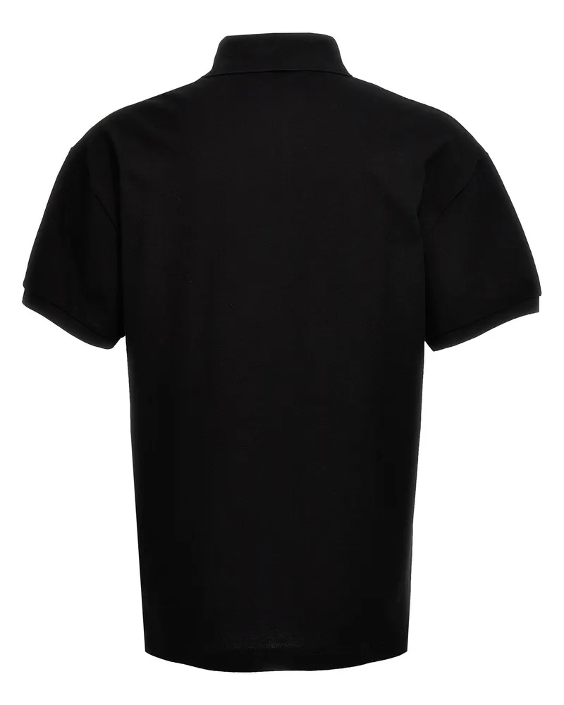 Palm Angels Monogram Logo-Embroidered Cotton Polo — Black Black