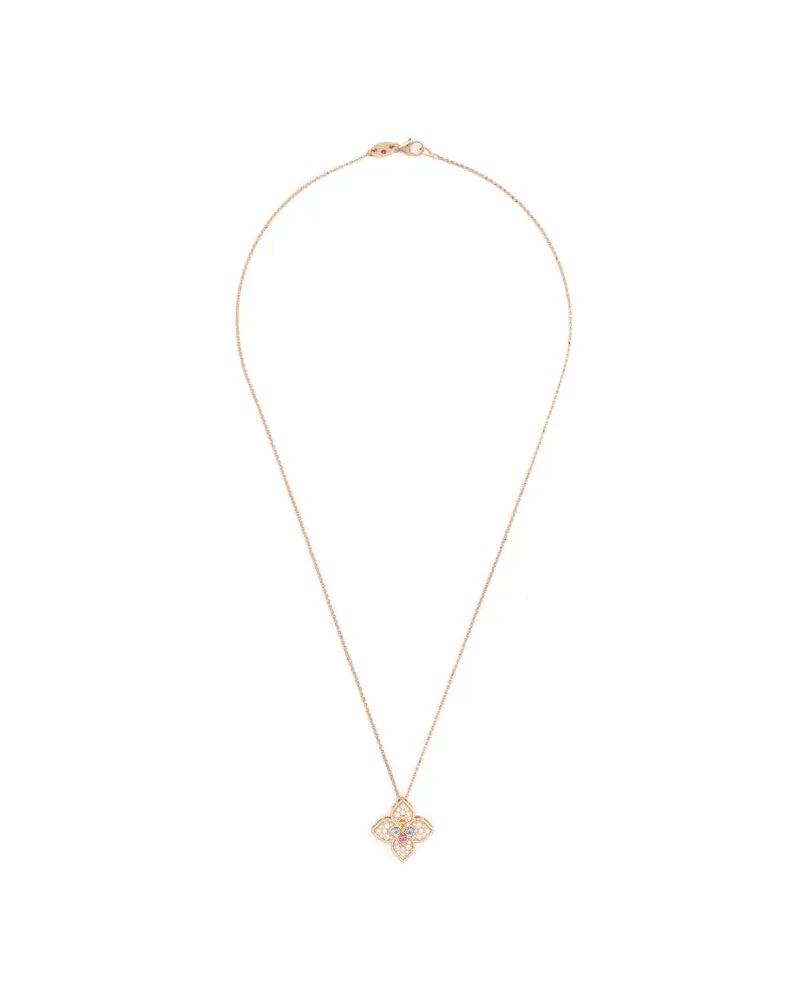 Roberto Coin Women's 18k Rose Gold Princess Flower Multi-Stone Necklace Ss25 W Rose