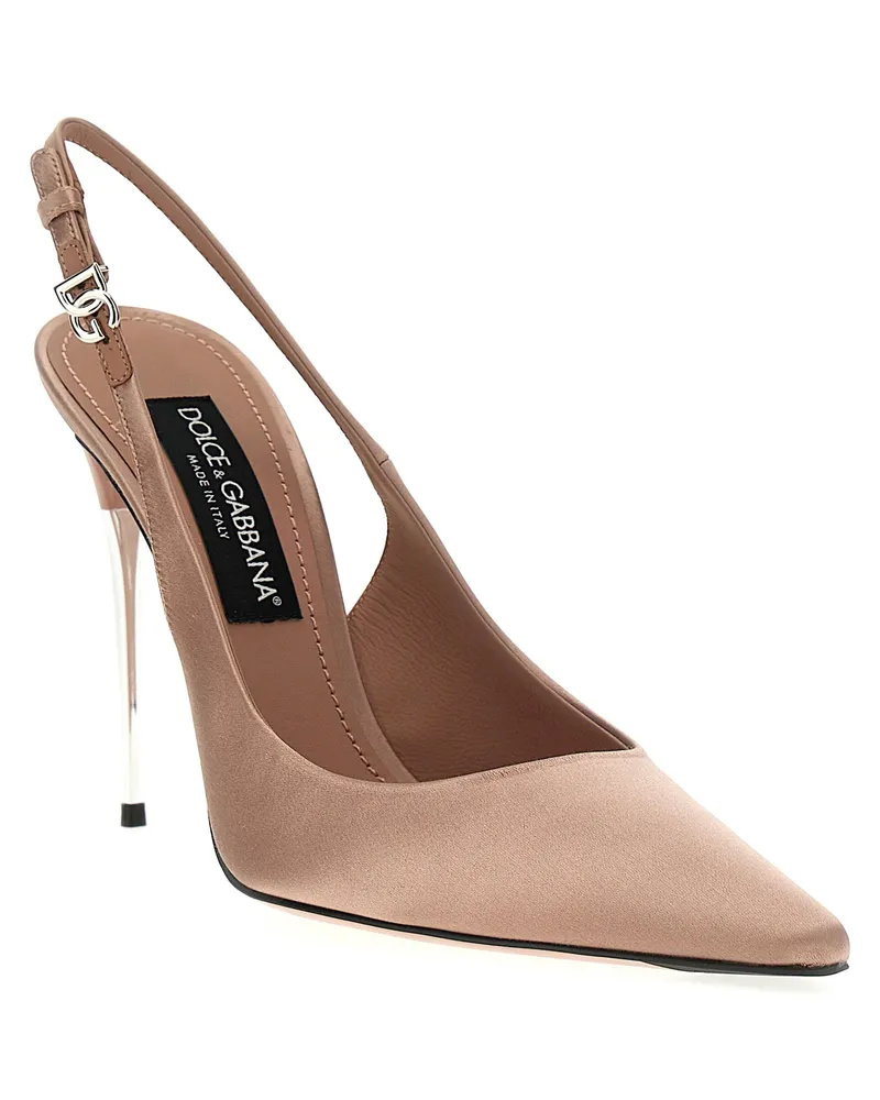 Dolce & Gabbana Satin Slingback Pump — Beige Beige