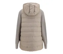 Women's Long Monili Chain Puffer Jacket Dove Grey Polyester Down Coat