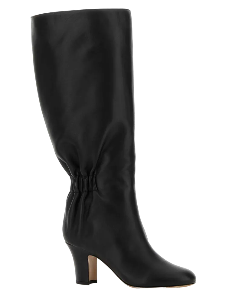 Ferragamo Women's Black Leather Jannette 70 Boots Neroneronero Stivali Black