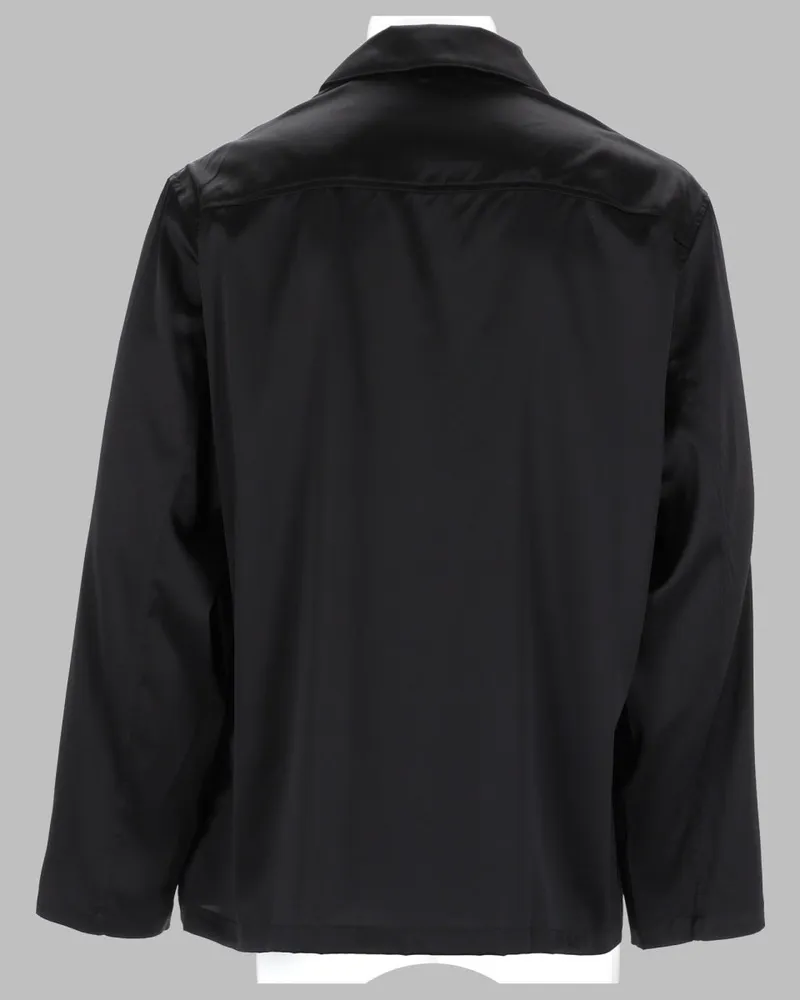 Maison Margiela Silk Pajama Shirt — Black Black