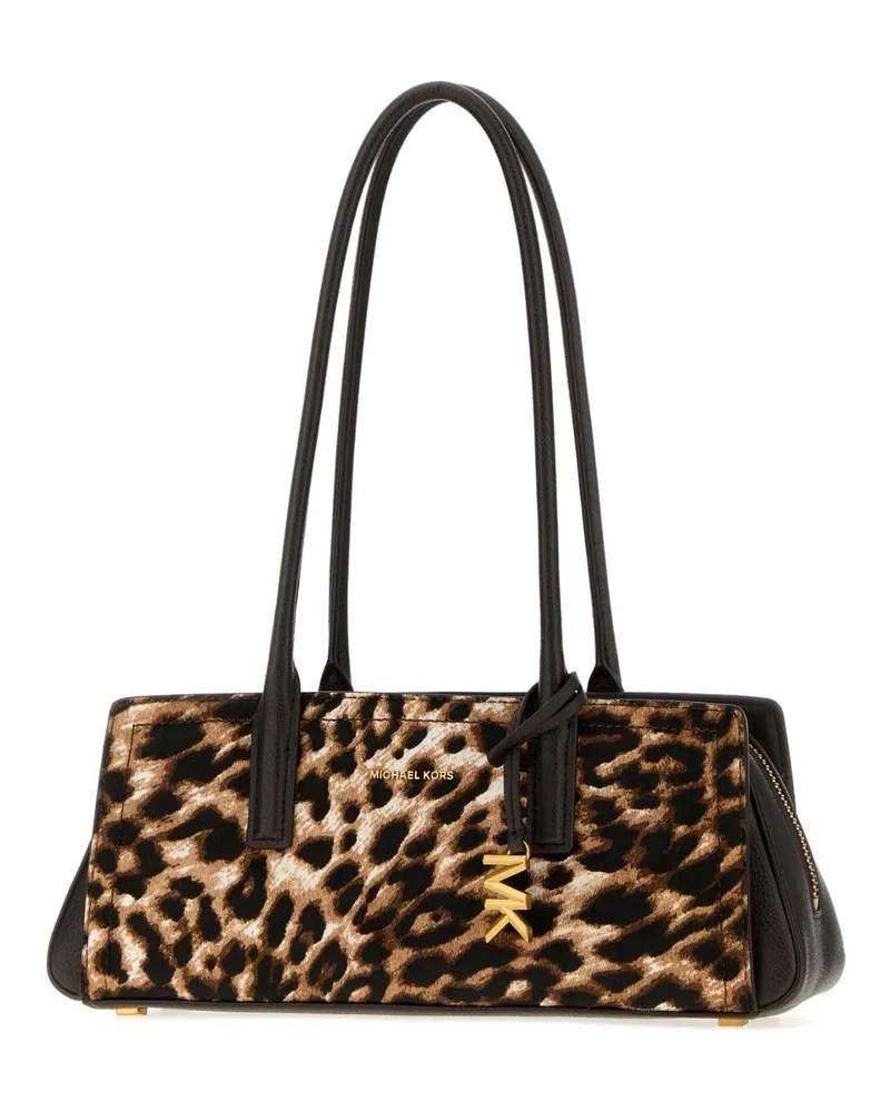 Michael Kors Calfskin Leather Shoulder Bag — Brown Brown