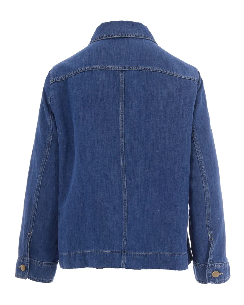 Max Mara Women's Denim Jacket Midnight Blue Cotton Blue