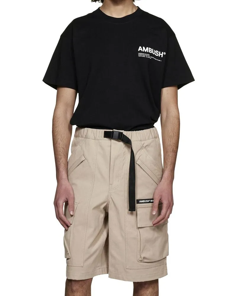 AMBUSH Men's Beige Cotton Bermuda Shorts Beige