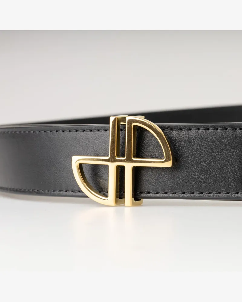 Patou Logo Buckle Belt — Black Black