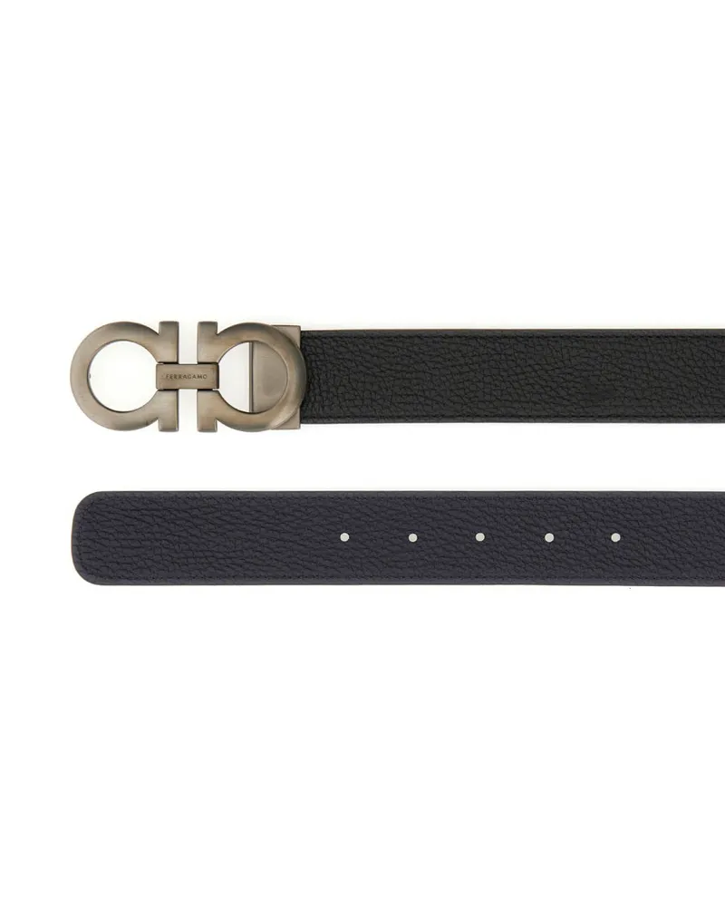 Ferragamo Calf Leather Belt — Black Black