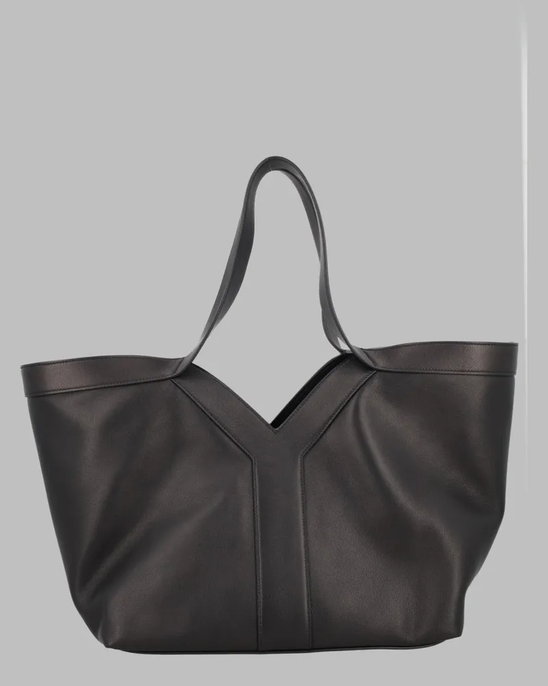 Saint Laurent Women's Tote Bag Y Leather Black Calf Shoulder Black