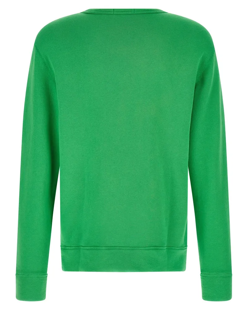 Ralph Lauren Logo-Embroidered Loopback Cotton Sweatshirt — Green Green