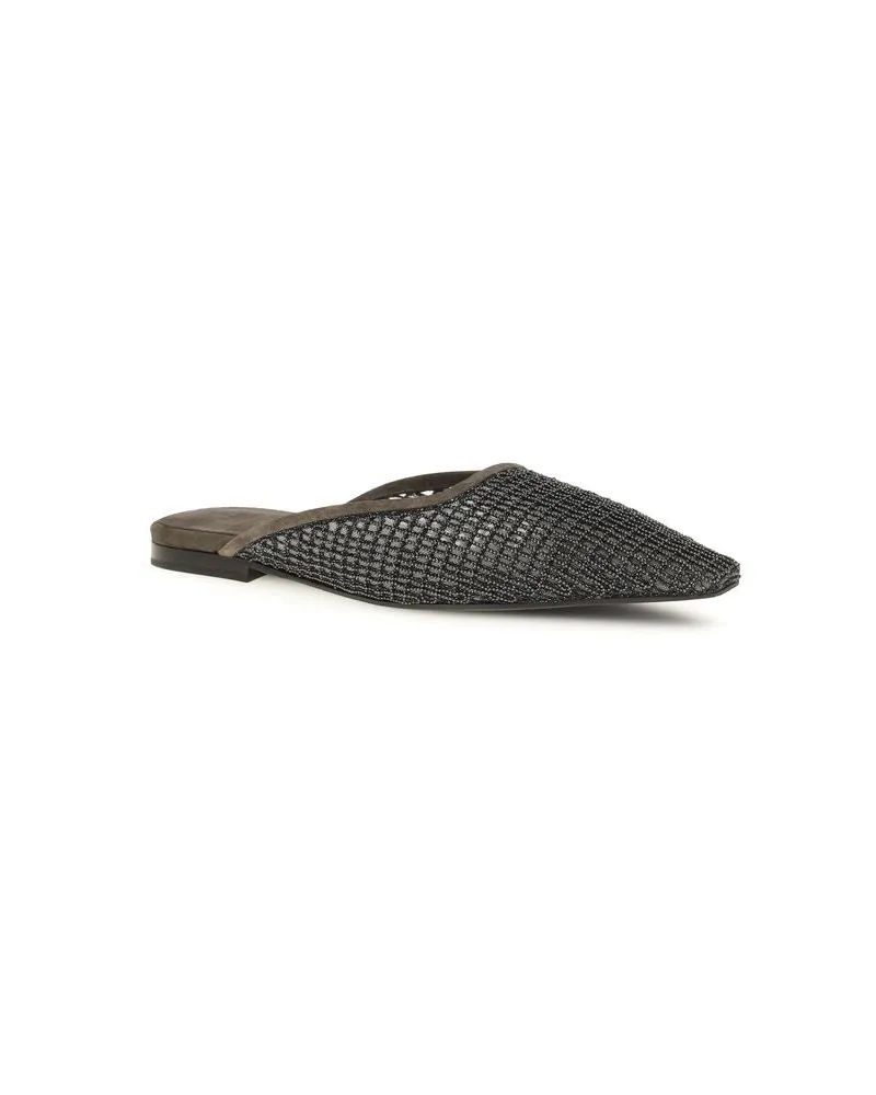 Brunello Cucinelli Women's Brown Calf Leather Bos Taurus Ballet Flats Brown