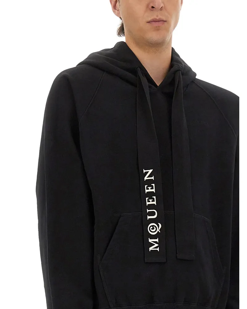 Alexander McQueen 100% Cotton Hoodie — Black Black