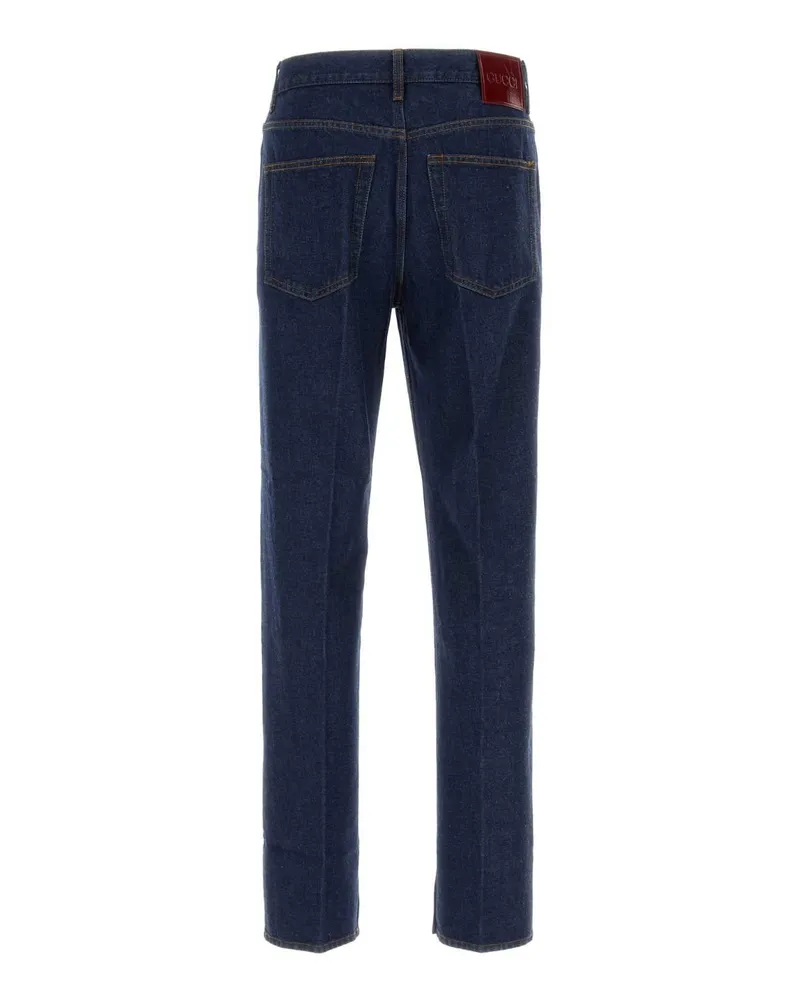Gucci Men's Dark Blue Denim Jeans Darkblue Exterior: Cotton Navy