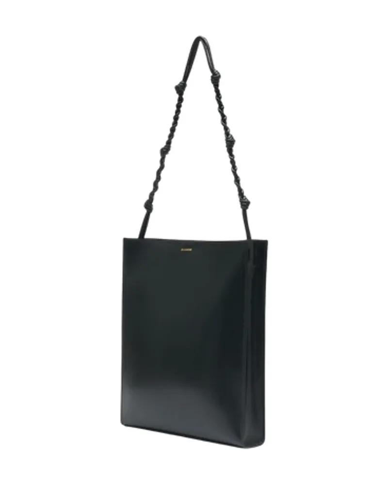 Jil Sander Women's Tangle Shoulder Bag -  Leather Black Calfskin Shoulder-Hobo-Bags Black