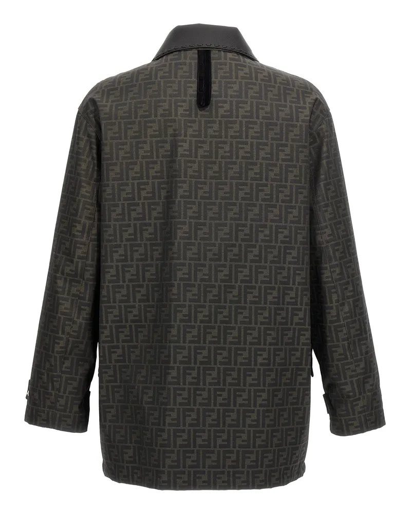 Fendi Men's Brown Polyester Full-Length Jacket Clothing Brown