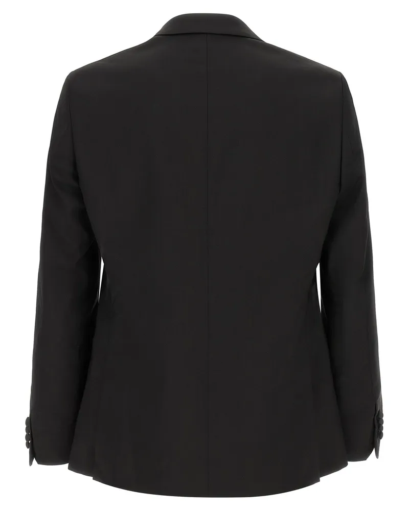 Pal Zileri Wool and Satin Pant Suit — Black Black