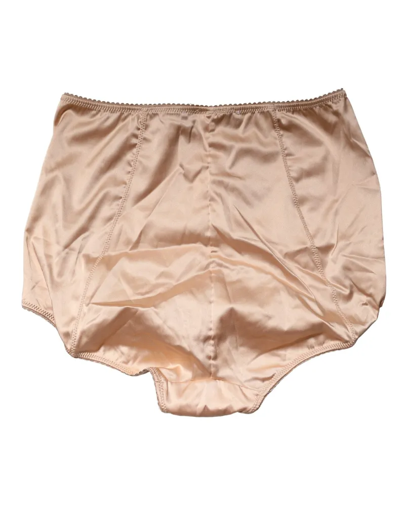 Dolce & Gabbana Women Beige Silk Blend High Waist Girdle Panty Underwear Elastane Clothing Beige