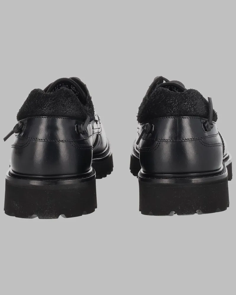 Woolrich Leather Lace-Up Oxford — Black Black