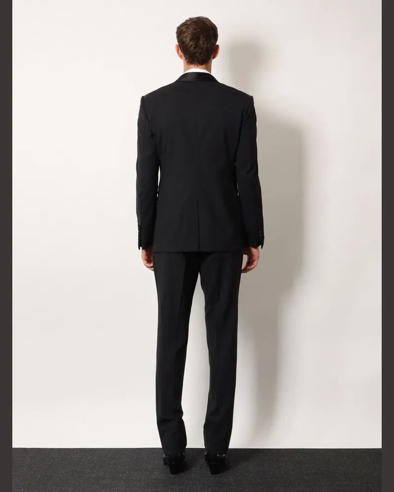 Tom Ford Men's Tuxedo Virgin Wool With Satin Trim Black Suits Black