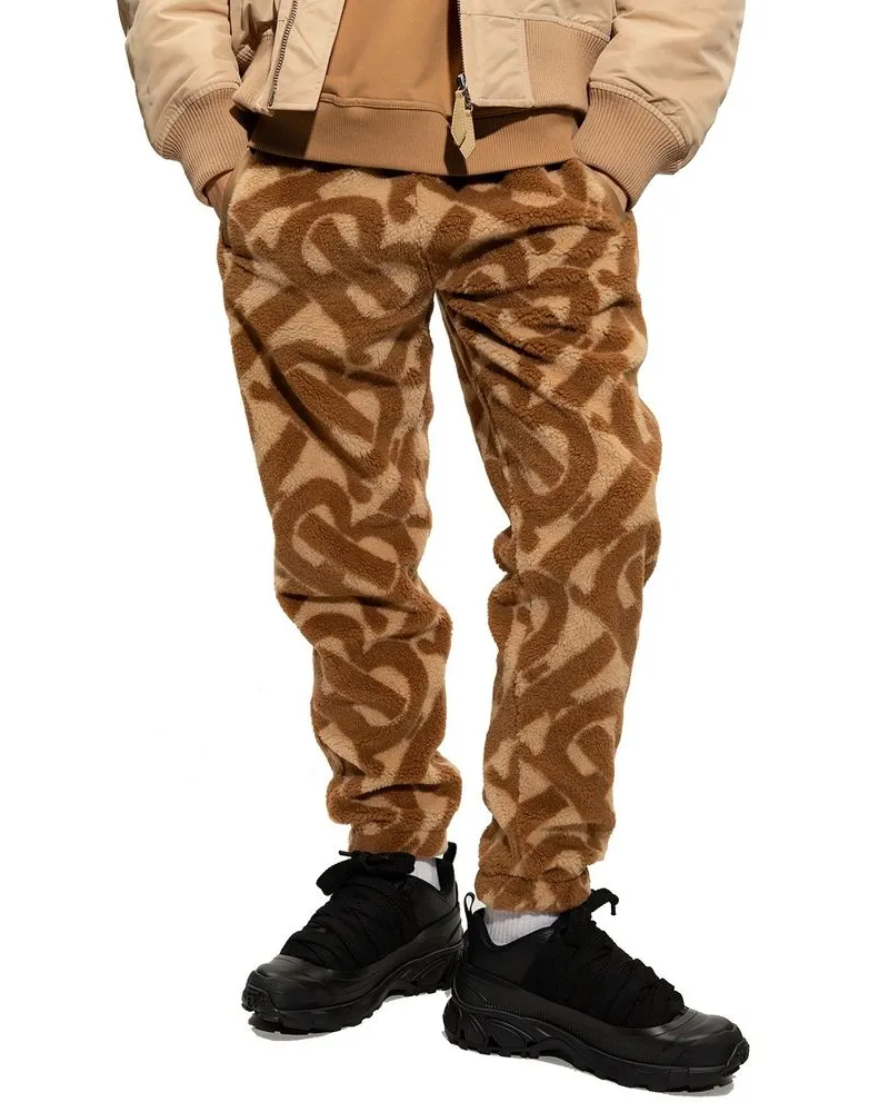 Burberry Men Brown Polyester Casual Pants Brown