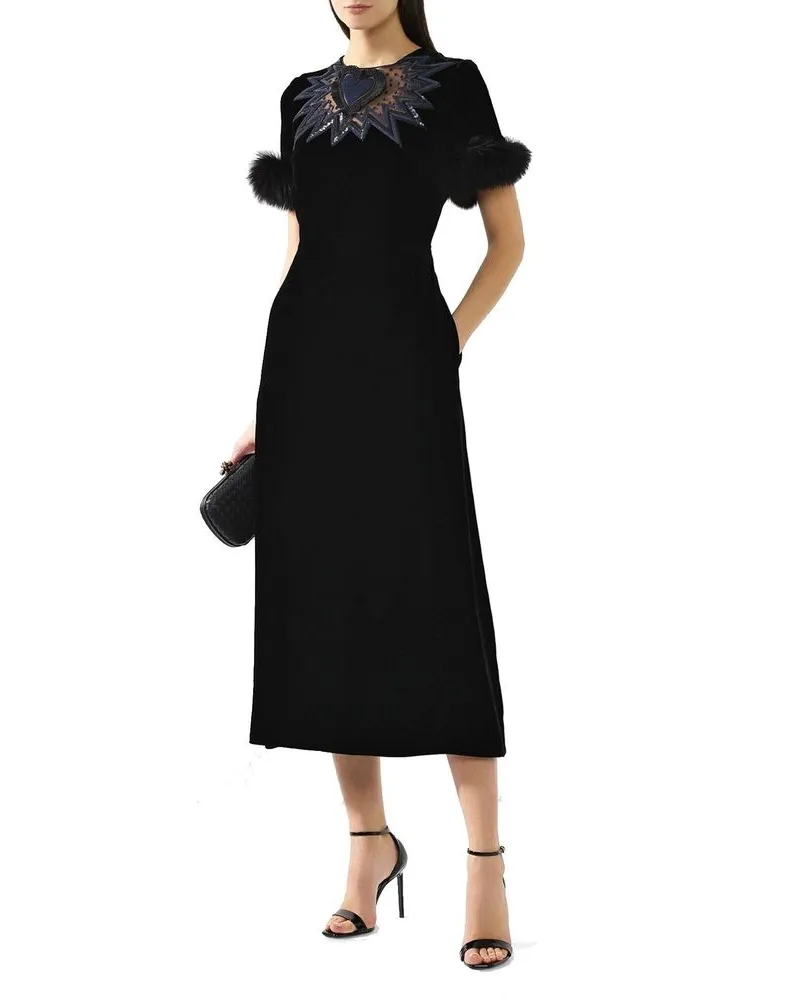 Fendi Women's Black Viscose Cocktail Dress Black