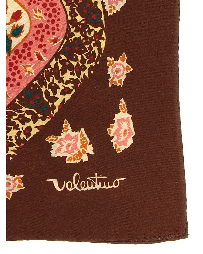 Valentino Garavani Women's Brown Silk Foulard Accessory Brown