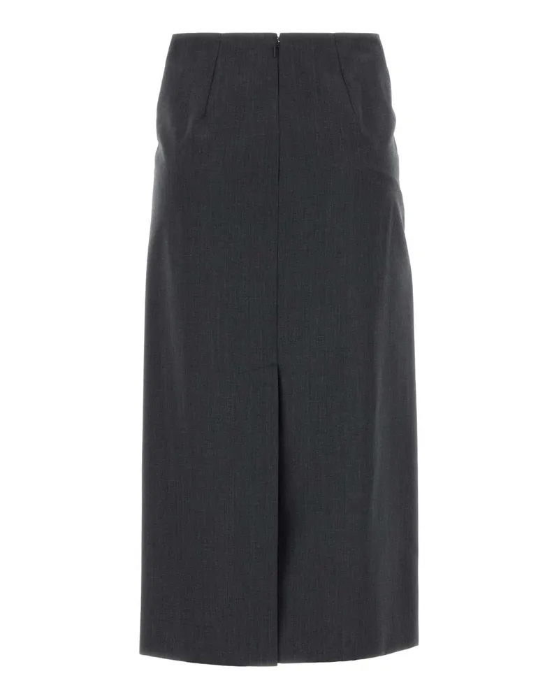 Jil Sander Virgin Wool Blend Skirt — Gray Gray