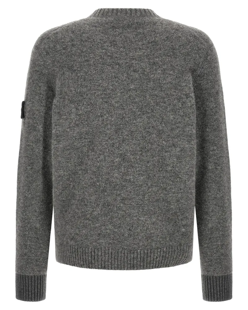 Stone Island Alpaca & Virgin Wool Crew Neck Sweater — Gray Gray