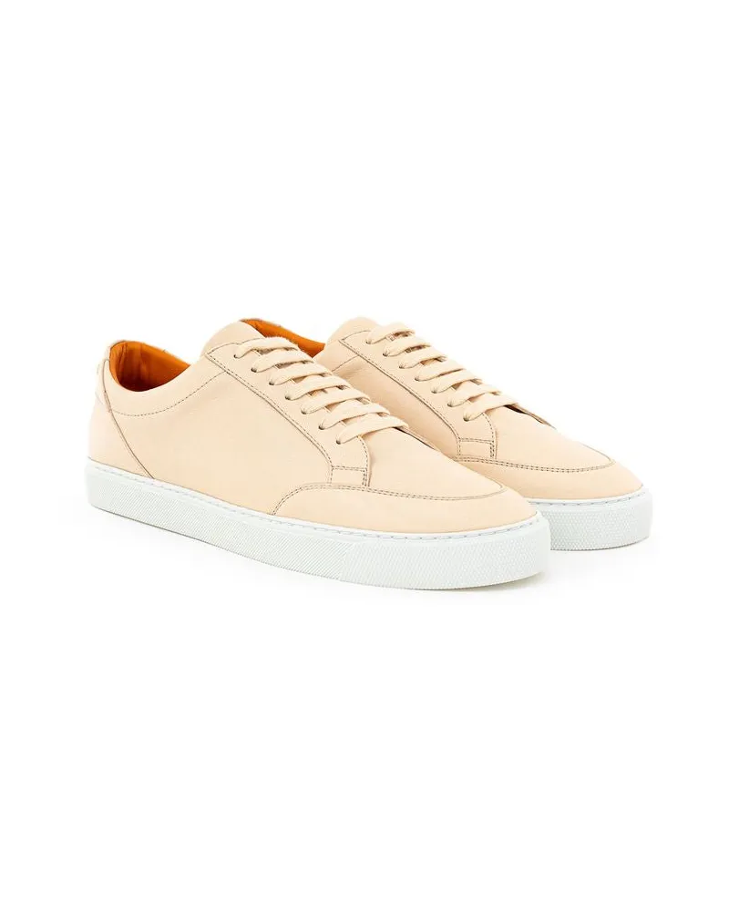 Burberry Women's Pink Leather Low Top Sneakers Beige