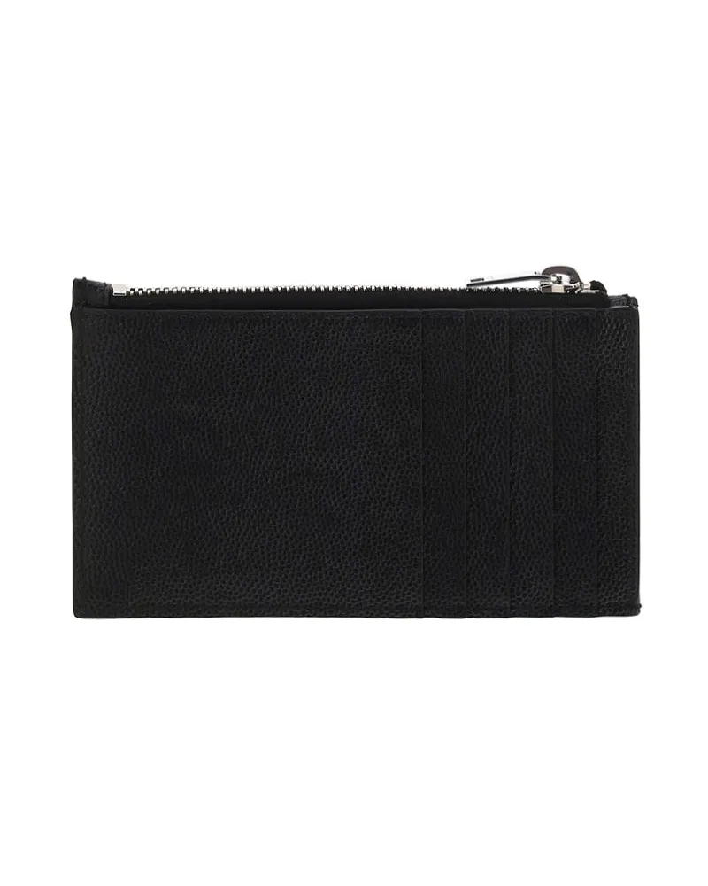 Saint Laurent Women's Cardholder Black Calf Leather Wallets & Purses Black