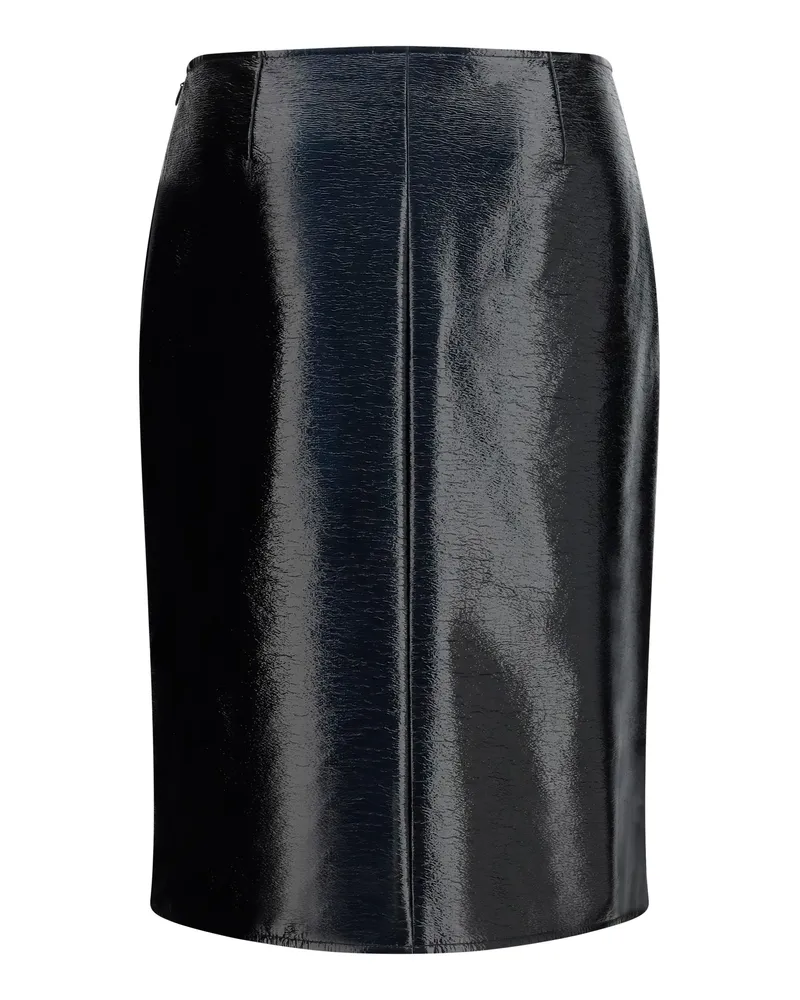 Courrèges Women's Skirt Vinyl Midi Black Cotton Black