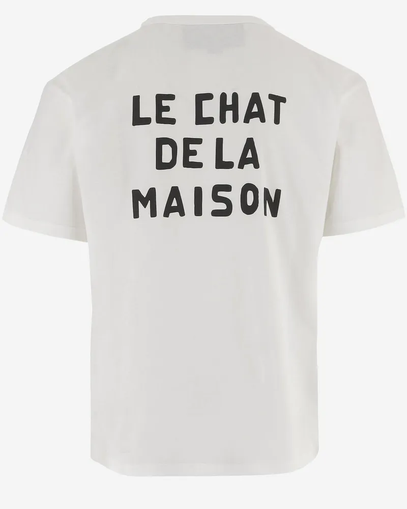 Valentino Garavani Men's Cotton T-Shirt With Le Chat De La Maison Print White T-Shirts And Polos White