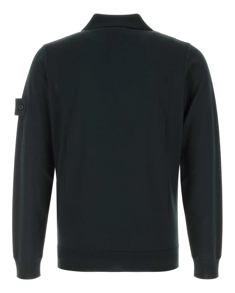 Stone Island Black Polo Exterior: Virgin Wool T-shirts And Polos Black