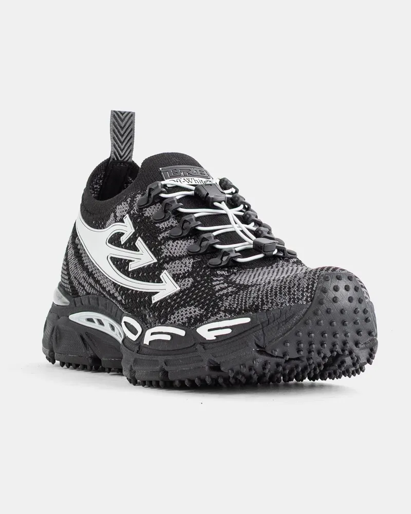 OFF-WHITE Men's Baskets Be Right Back Knit Noir - Argenté Black Sneaker Black