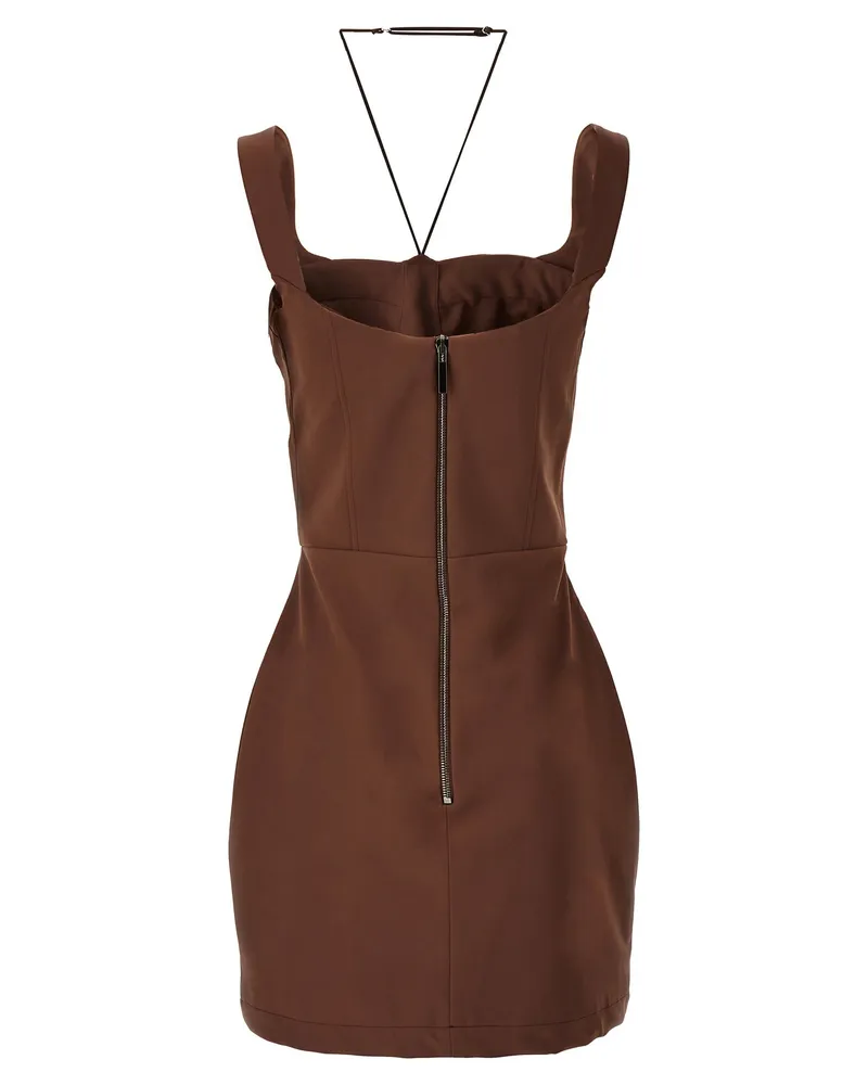 Nensi Dojaka Women's Brown Polyamide Short Dress Brown