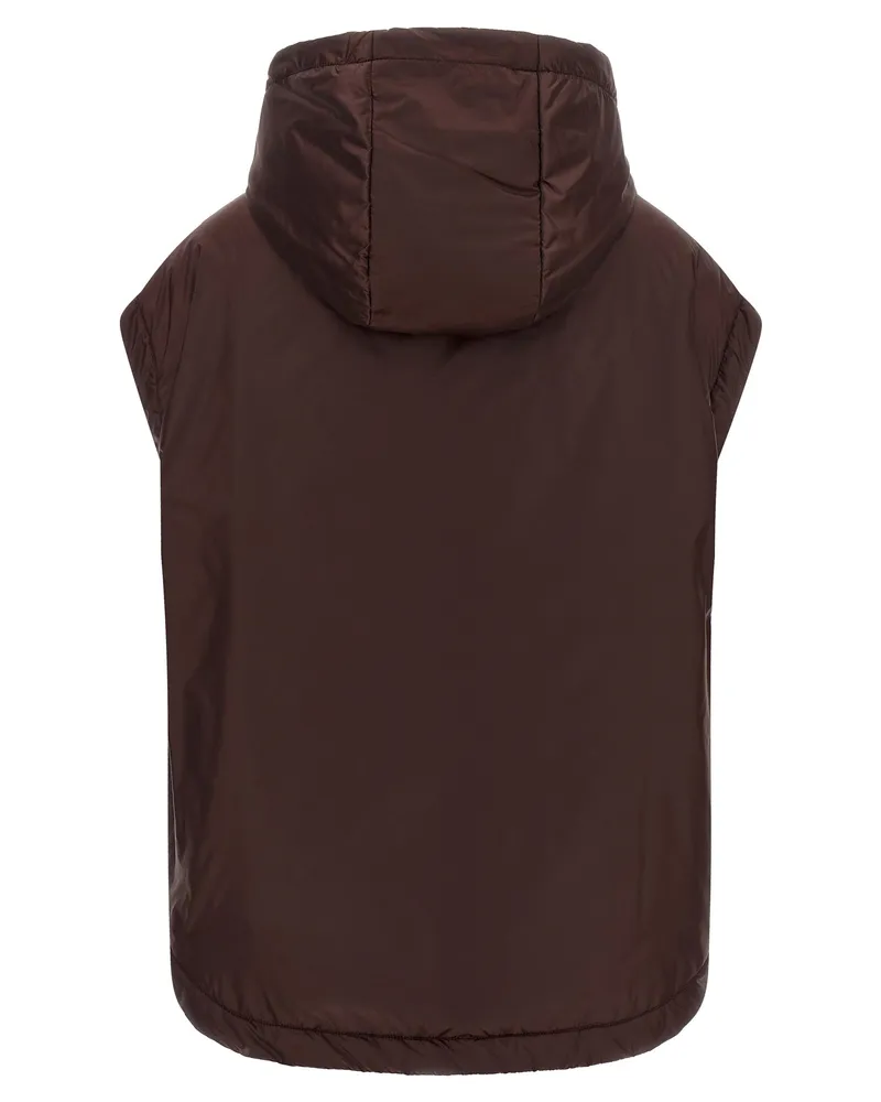 Max Mara Women's Bordeaux Polyester Sleeveless Jacket Clothing Burgundy