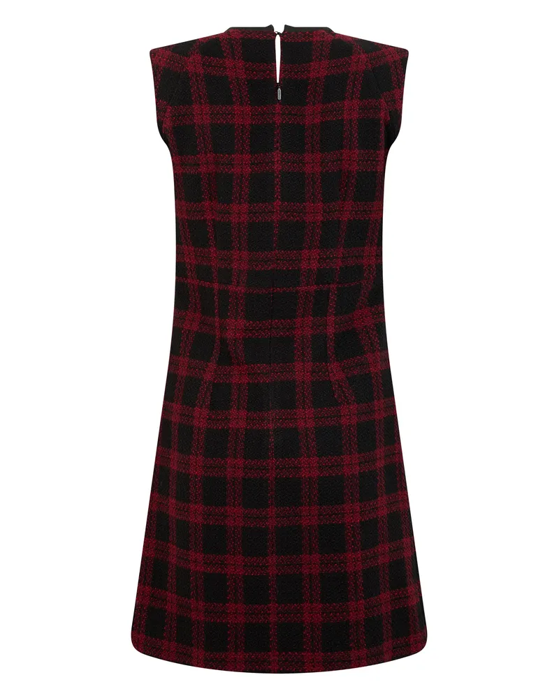 Pinko Checked Wool Dress — Red Red